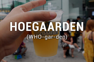 Hoegaarden beer in cup