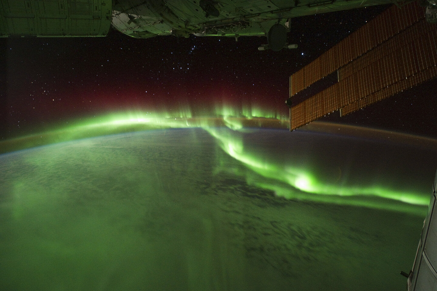 the southern lights from the ISS