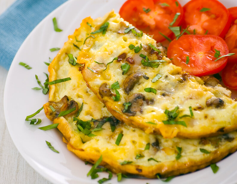 egg white omelet with mushrooms