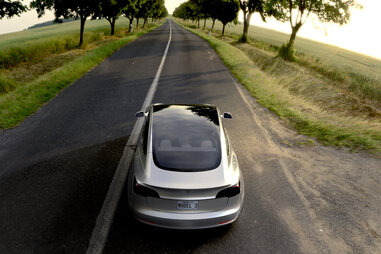 The rear of the Model 3’s roof is all glass