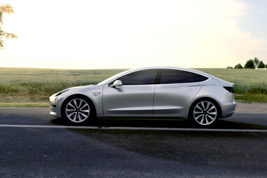 The Model 3 can drive up to 215 miles per charge