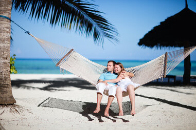couple relaxing on the beach
