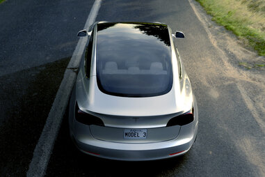 The rear window on the Model 3 is huge