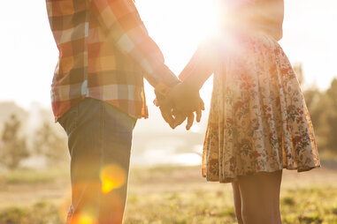 cute couple holding hands