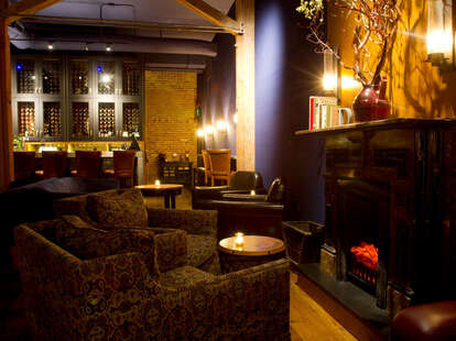 Fireplace and Chairs at The Hidden Vine