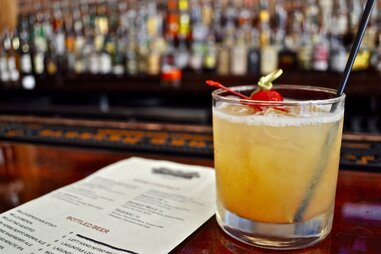 Bourbon sour, Cornerstone Barrel House, downtown Detroit, Michigan