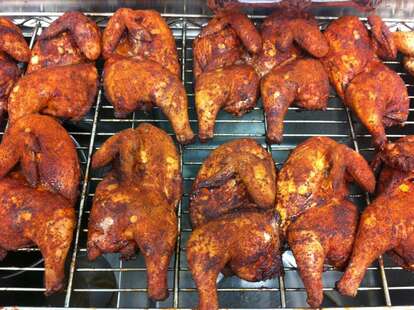 Half Tender Smoked Chickens new york thrillist