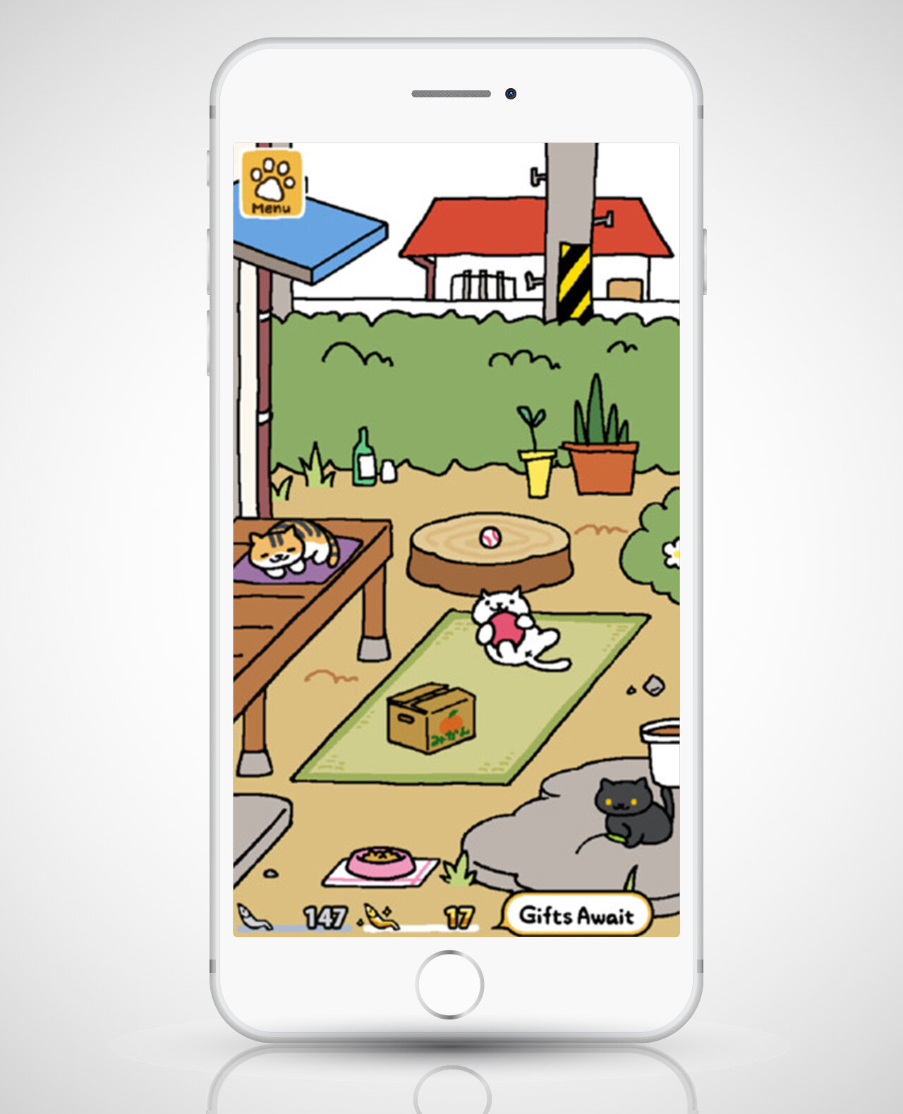 screenshot of neko atsume iphone 6