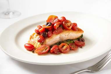 Salmon with roasted tomatoes at Italian Village