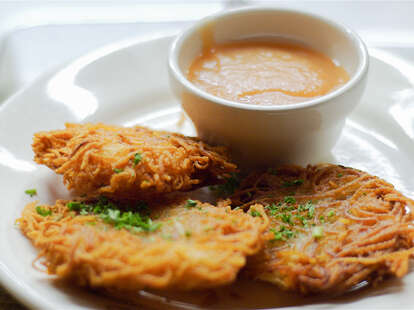 Potato Pancakes with Applesauce at Suppenküche