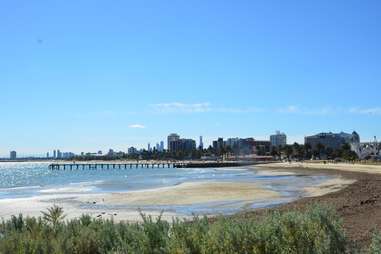 Autumn skies over St Kilda Beach