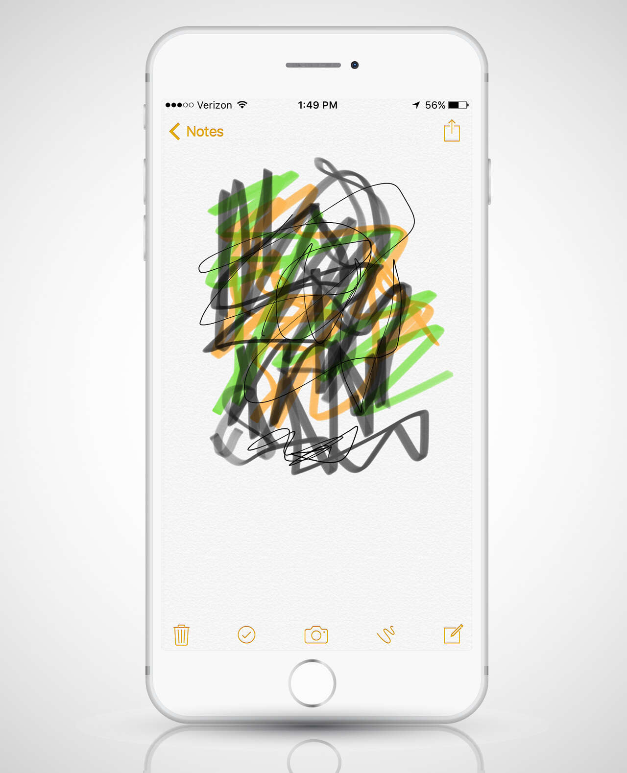 notes app screenshot in iphone 6