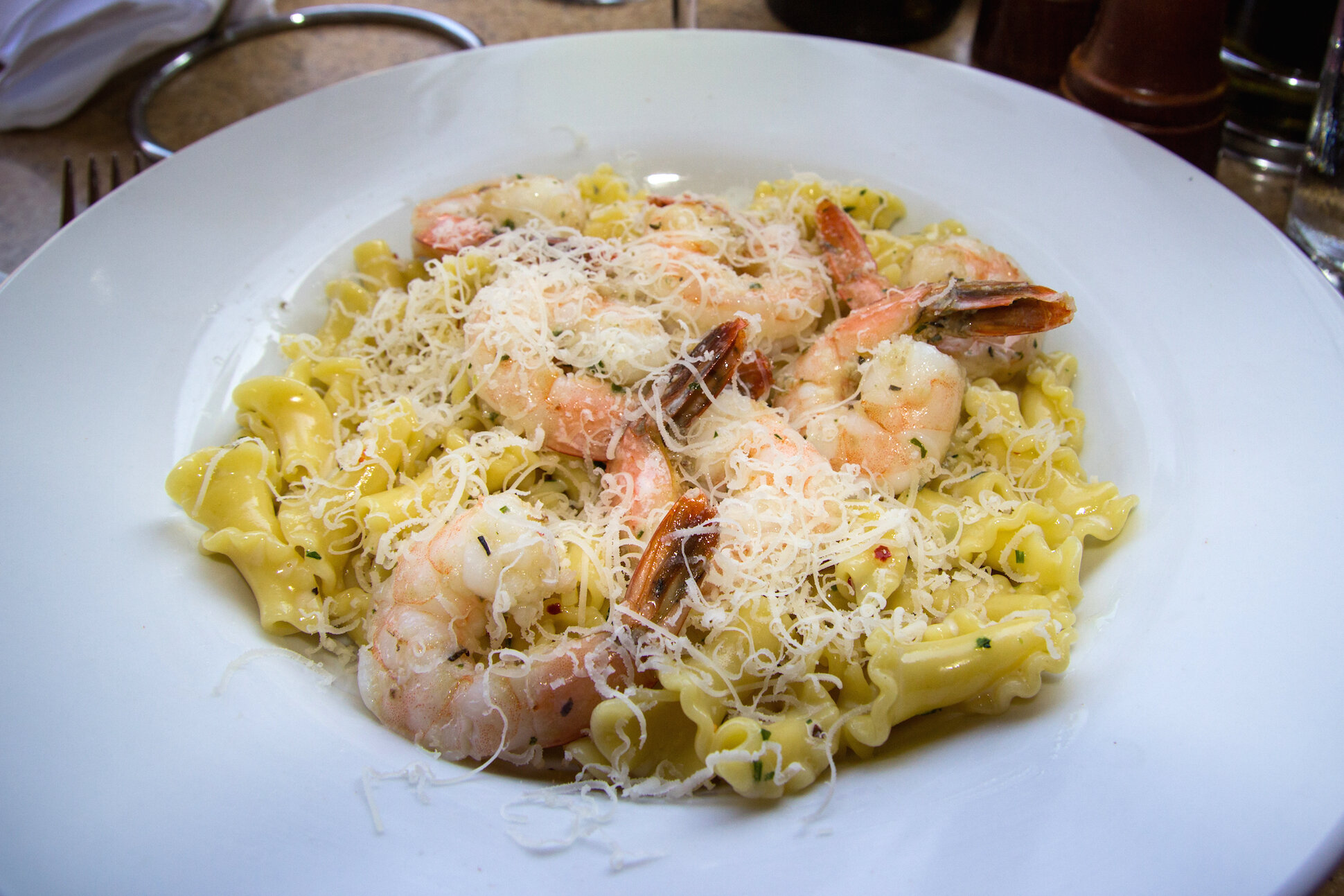 Shrimp Scampi with Campanelle, Wine Country Trattoria Disneyland