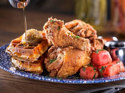chicken and waffles from Yardbird