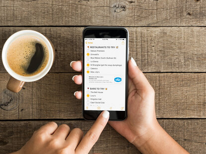 woman using notes app in iphone 6