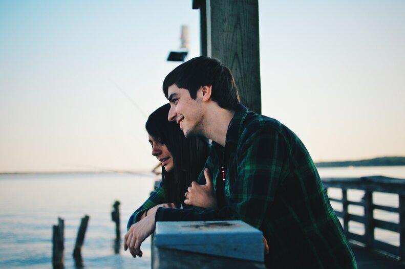 couple wearing flannel
