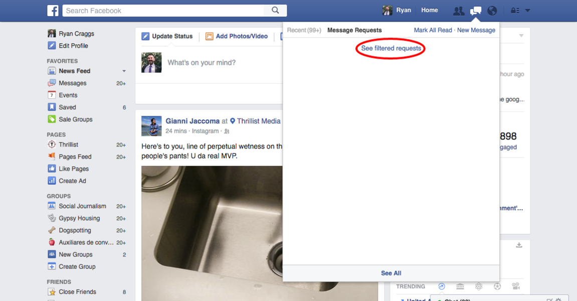 Facebook Messenger's Hidden Filtered Requests Folder - Thrillist
