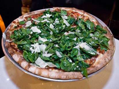 Tomasso's spinach pizza