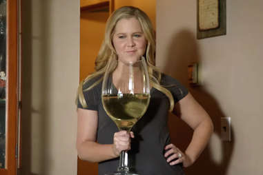 Amy Schumer with wine glass