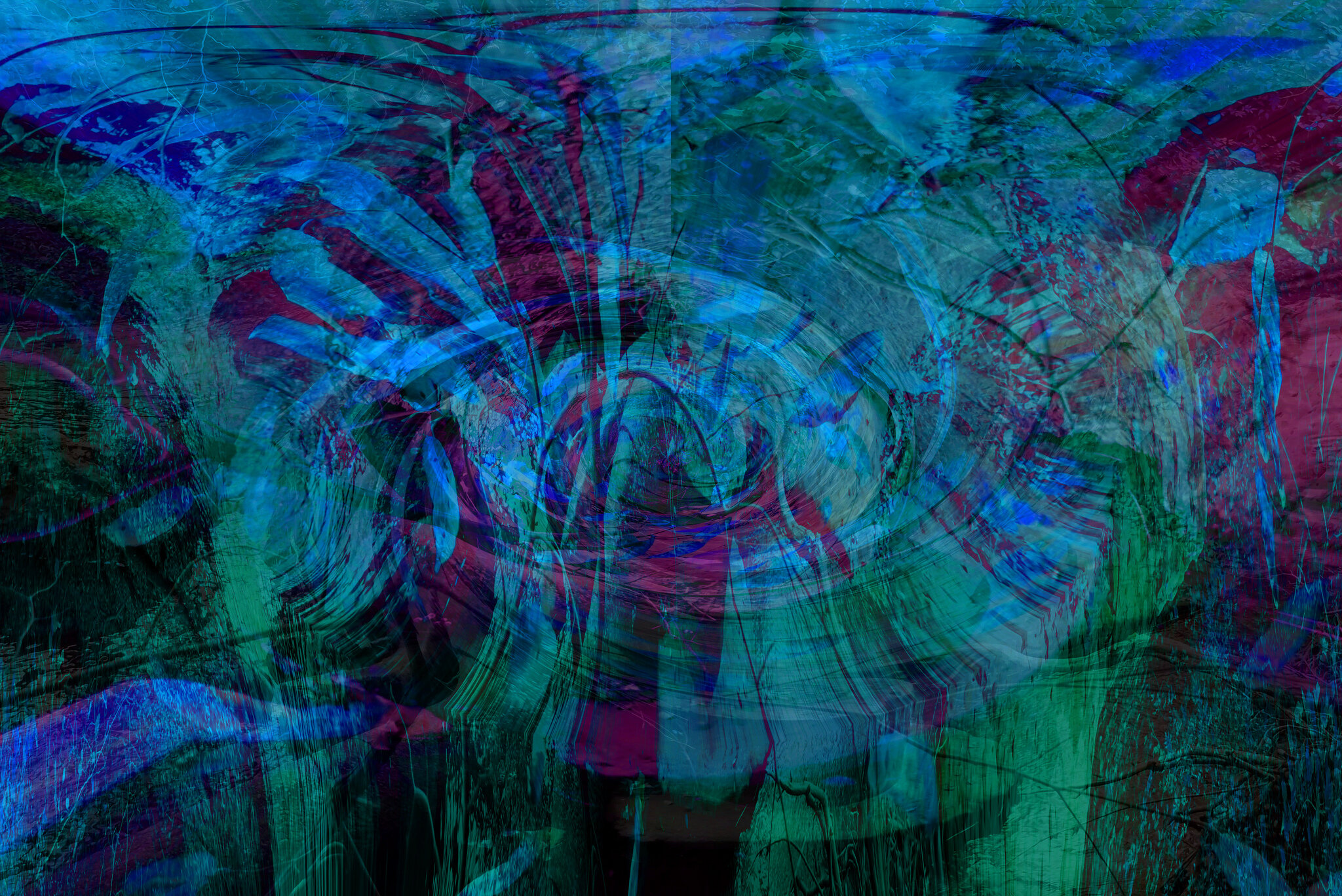 dark blue green psychedelic design