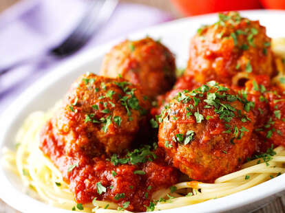 meatballs, meatballs and spaghetti