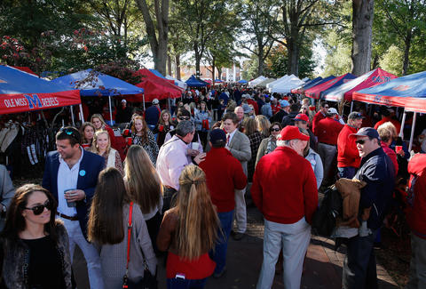 Tailgating at the Grove at an Ole Miss Football Game