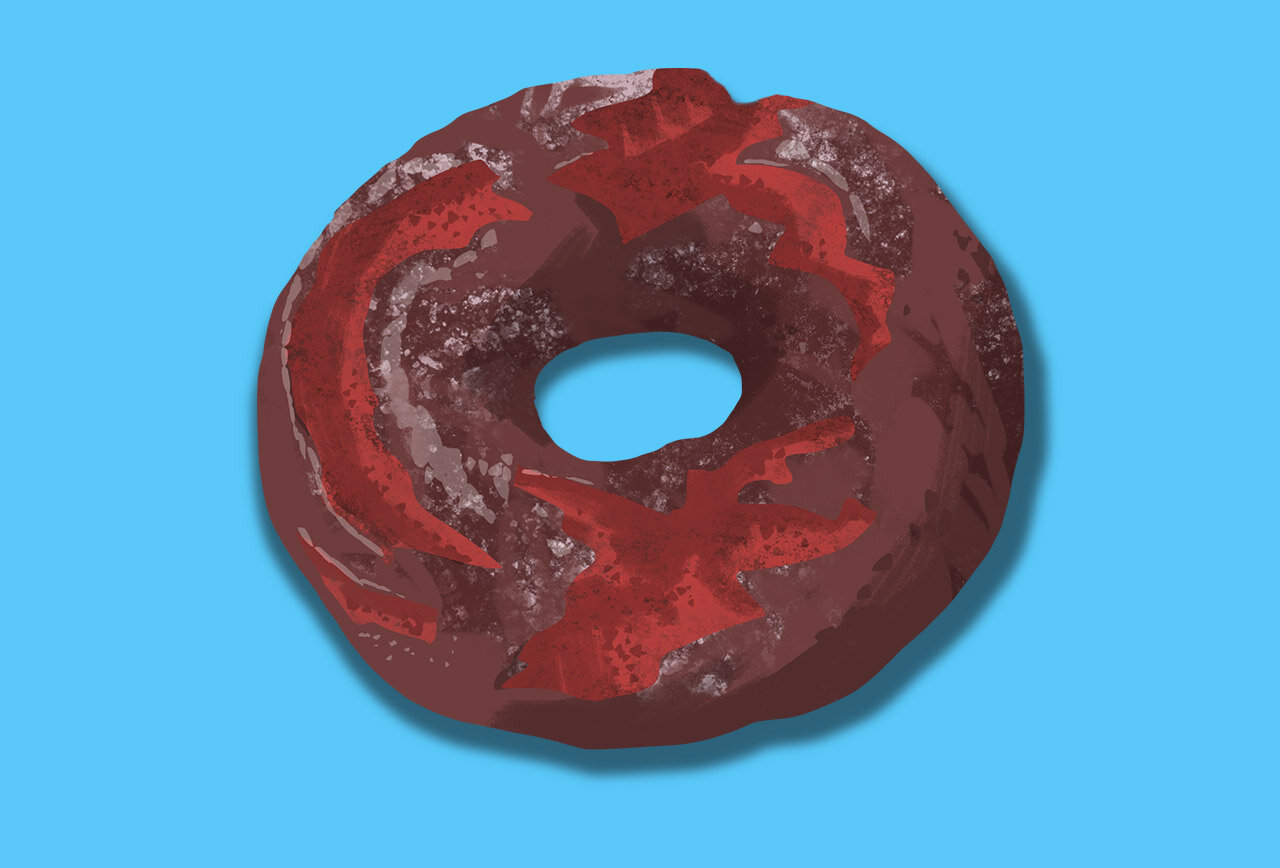 red velvet doughnut, peter pan donut and pastry shop