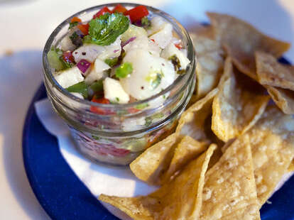 ceviche with chips