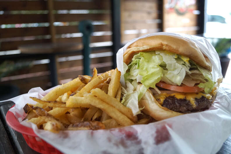 half pound burger from Christian's Tailgate