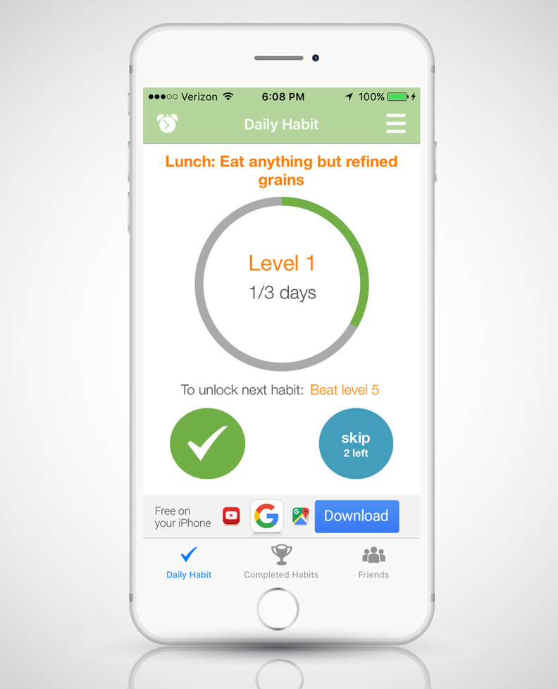 screenshot of SimpleSteps app