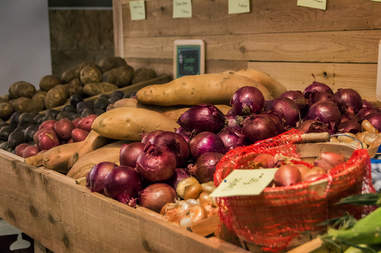potatoes, onions, garlic, liberty public market
