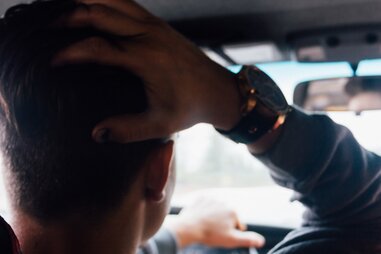 guy stuck on traffic