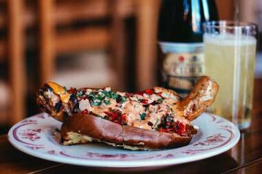 publican beer and hot dog combo