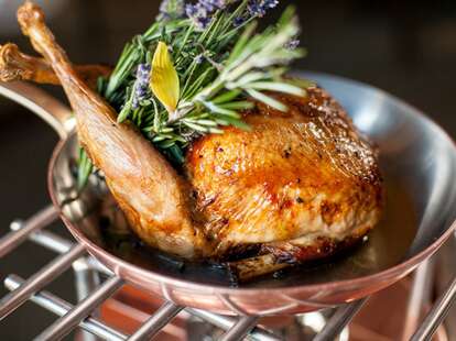 whole roasted chicken at L'Espalier