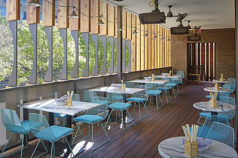 top knot, top knot outdoor patio