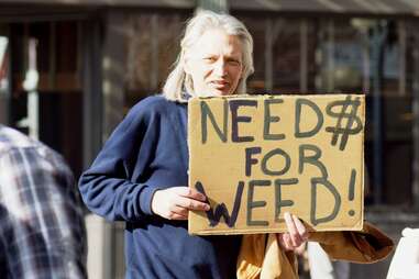 hobo need for weed sign seattle
