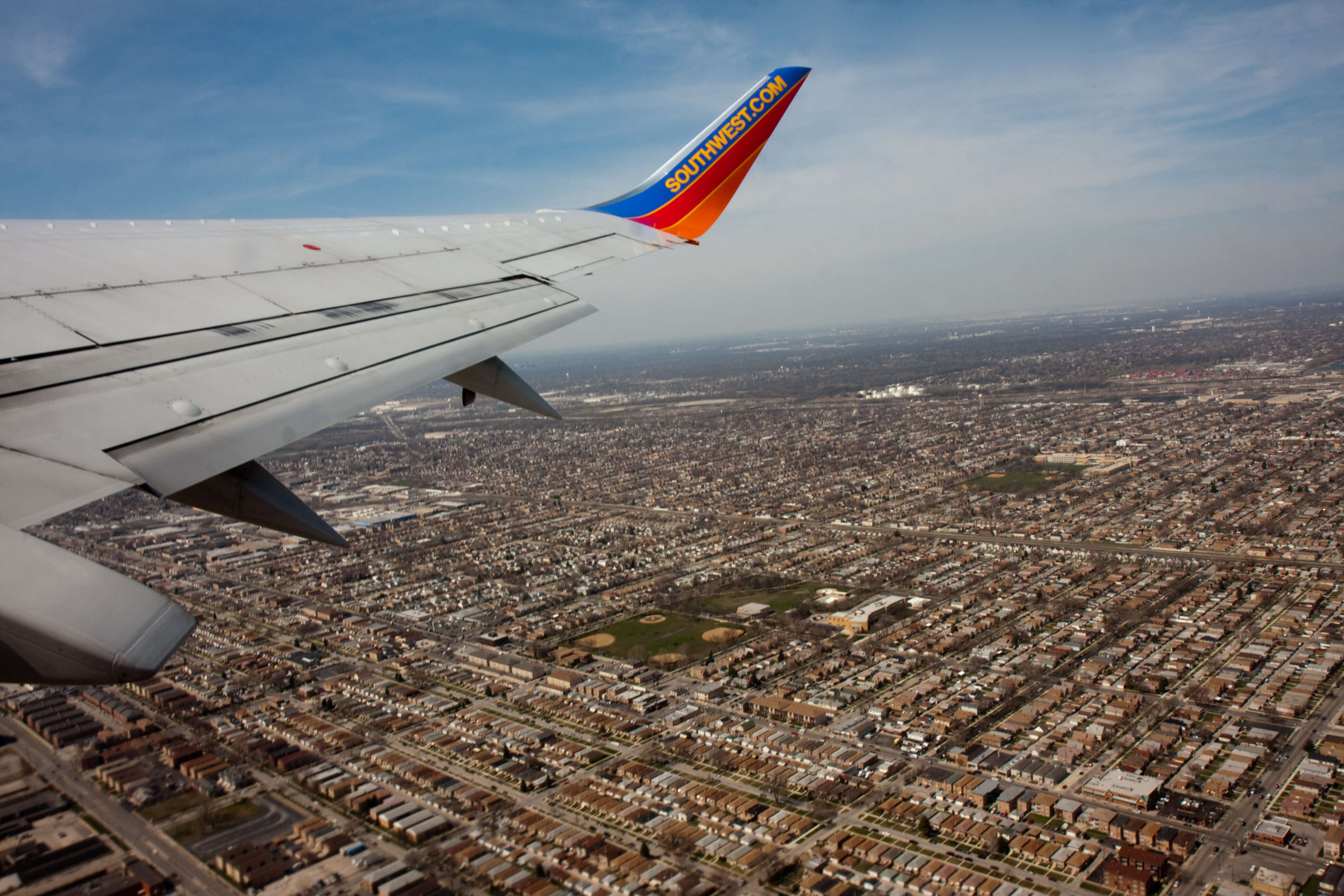 flying over chicago