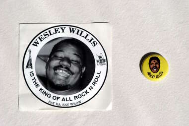 Wesley Willis sticker and button