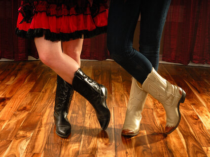 Couple in cowboy boots