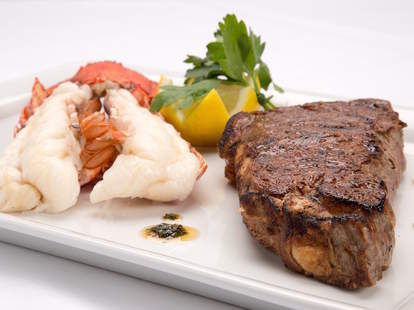 surf and turf, lobster, steak, lobster and steak