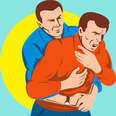 illustration of man choking