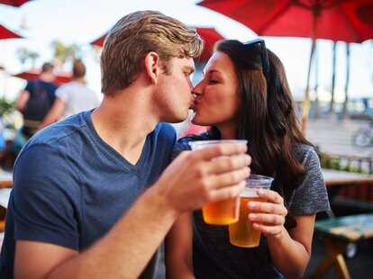 Couples kissing in public