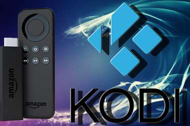 Kodi logo and Amazon Fire Stick
