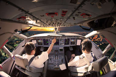 pilots in a cockpit