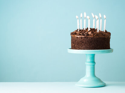 birthday cake with candles