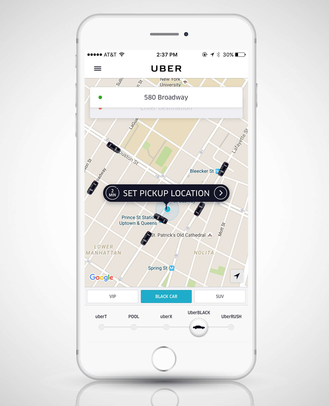 uber screenshot in iphone 6s