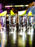 Tequila shots in bar