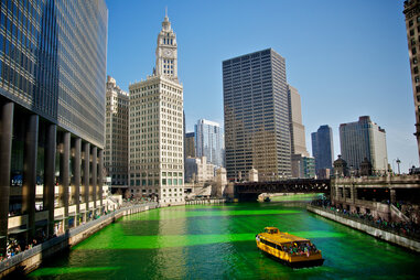 St. Patrick’s Day river dyeing