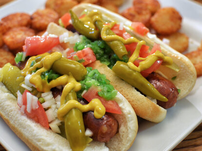 Chicago style hot dog