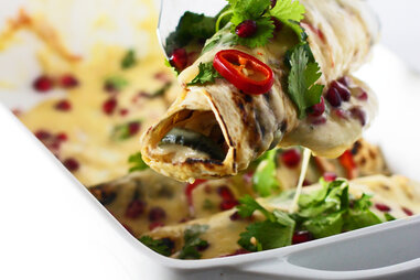 pomegranate poblano chicken enchiladas